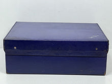 Load image into Gallery viewer, Elegant vintage indigo blue leather overnight suitcase by Mappin &amp; Webb Ltd+KEY
