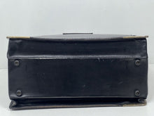 Load image into Gallery viewer, Charming vintage  black leather Gladstone style briefcase +KEY
