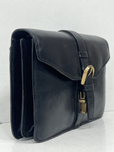 Load image into Gallery viewer, Elegant vintage black leather document and money bag wallet by BALLY
