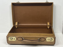 Load image into Gallery viewer, Stunning Art Deco vintage honey tan leather briefcase  small suitcase
