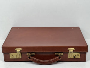 Exquisite vintage English bridle hide leather briefcase by Barrow & Hepburn