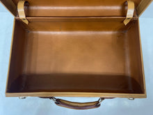 Load image into Gallery viewer, Stunning Art Deco vintage honey tan leather briefcase  small suitcase
