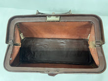 Load image into Gallery viewer, Superb antique Edwardian  chocolate brown leather Gladstone kit bag
