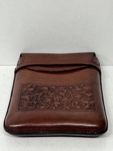 Charming unusual vintage Art Deco top grain leather cigar case