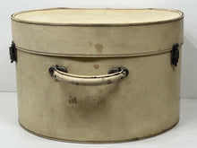 Load image into Gallery viewer, Stunning vintage vellum leather travelling hat box cruising case by THE TRINITY
