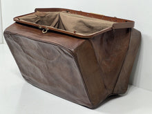 Load image into Gallery viewer, Charming antique Edwardian brown solid leather Gladstone doctor&#39;s bag
