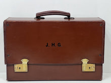 Load image into Gallery viewer, Unique vintage  leather document laptop briefcase by DEES  London+ KEY
