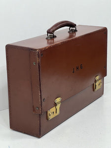 Unique vintage  leather document laptop briefcase by DEES  London+ KEY