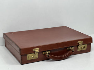 Exquisite vintage English bridle hide leather briefcase by Barrow & Hepburn