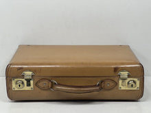 Load image into Gallery viewer, Stunning Art Deco vintage honey tan leather briefcase  small suitcase
