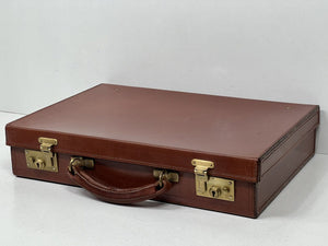 Exquisite vintage English bridle hide leather briefcase by Barrow & Hepburn