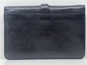 Elegant vintage black leather document and money bag wallet by BALLY