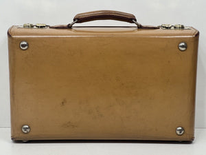 Stunning Art Deco vintage honey tan leather briefcase  small suitcase