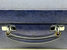 Load image into Gallery viewer, Elegant vintage indigo blue leather overnight suitcase by Mappin &amp; Webb Ltd+KEY
