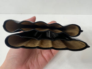 Unique vintage black leather cigar case flexible size