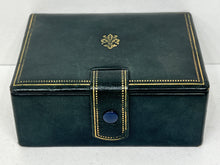 Load image into Gallery viewer, Superb vintage GREEN leather trinket jewellery box made in Italy
