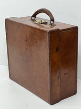 Load image into Gallery viewer, Rare vintage leather suitcase two person motoring picnic set hamper classic car
