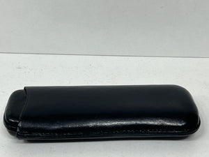 Unique vintage black leather English  made TWIN cigar case C.1920