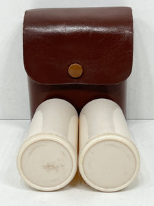 vintage campaign Travel salt and pepper shaker set in leather case