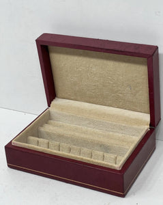 Beautiful vintage burgundy leather trinket jewellery box made in Italy