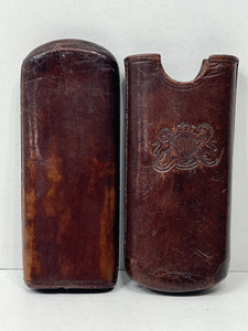 Rare victorian antique leather cigar case c. 1860