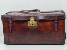 Load image into Gallery viewer, Rare bespoke LARGE antique solid English leather cartridge case c.1880
