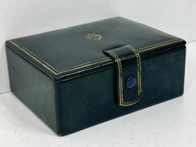 Load image into Gallery viewer, Superb vintage GREEN leather trinket jewellery box made in Italy
