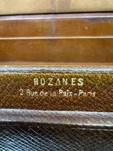 Stunning vintage leather suitcase case by ROZANES PARIS famous jewellers 1920's