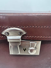 Load image into Gallery viewer, Nice vintage leather classic medium size suitcase briefcase case very light

