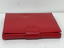Load image into Gallery viewer, Beautiful vintage red leather personal travel document case organiser silk lined

