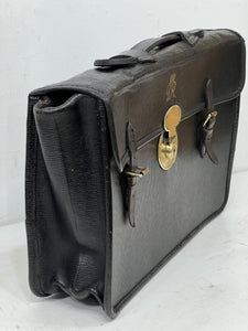 J. HODGES & Son Vintage Leather King GEORGE VI Royal Attache Document Briefcase
