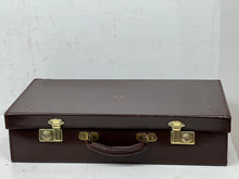 Load image into Gallery viewer, Beautiful vintage leather large size masonic case suitcase slight damage
