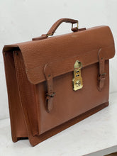Load image into Gallery viewer, Top quality vintage tan thick Leather Executive Document City Laptop Briefcase
