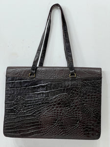 MULBERRY Vintage Crocodile print Leather Satchel Briefcase Bag