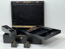 Load image into Gallery viewer, Unique antique leather deed writing document dispatch box Bramah lock c.1860
