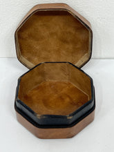 Load image into Gallery viewer, Beautiful vintage leather cufflink trinket jewellery stud box made in Italy
