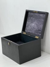 Load image into Gallery viewer, Antique  leather Parkins &amp; Gotto makers A-Z deed document box +KEY
