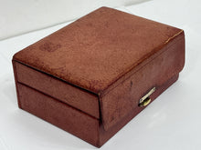 Load image into Gallery viewer, Vintage bridge playing cards set in leather case with 4 original notepads
