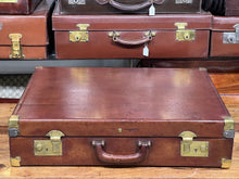 Load image into Gallery viewer, vintage leather &amp; brass top quality sample / ART suitcase with superb PATINA 20

