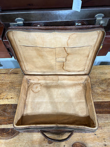 UNIQUE antique hornback CROCODILE skin Leather document Briefcase suitcase