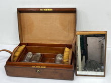 Load image into Gallery viewer, Vintage leather gentleman travel grooming kit set by Allen of the Strand c.1880
