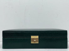 Load image into Gallery viewer, rare HUGE british racing green vintage leather bullion treasure gold coin  box
