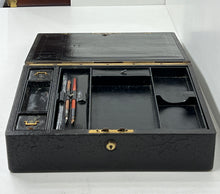 Load image into Gallery viewer, Unique antique leather deed writing document dispatch box Bramah lock c.1860
