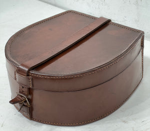Vintage leather travelling collar jewellery trinket storage  box