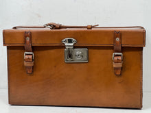Load image into Gallery viewer, Vintage leather motoring car tool case or travelling drink set or cartridge box
