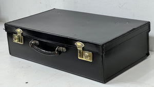 Rare LARGE vintage top quality leather CROWN  briefcase or small suitcase