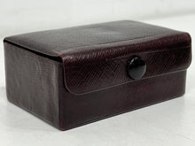 Load image into Gallery viewer, Beautiful vintage burgundy leather small travelling jewellery box c.1920
