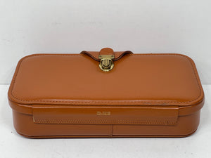 Beautiful vintage leather cowhide vanity travel cosmetic case AMAZING LEATHER