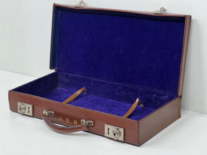 Unusual rare early TAN vintage leather masonic case MINT condition