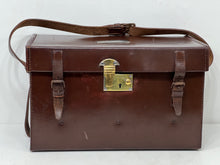 Load image into Gallery viewer, Vintage English leather motoring  car tool case or travelling drinks case
